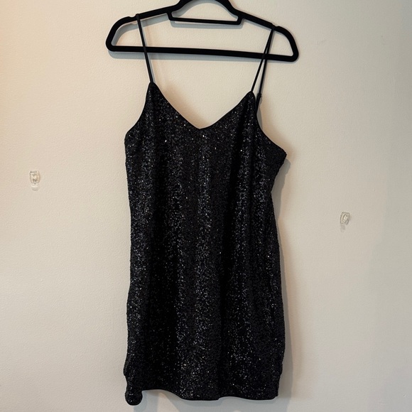 Express Black Sequin Dress - Picture 1 of 5